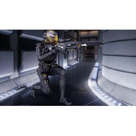 Sci-Fi Soldier Female With The Sniper Rifle Rigged model